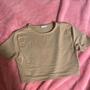Zara tan crop top
